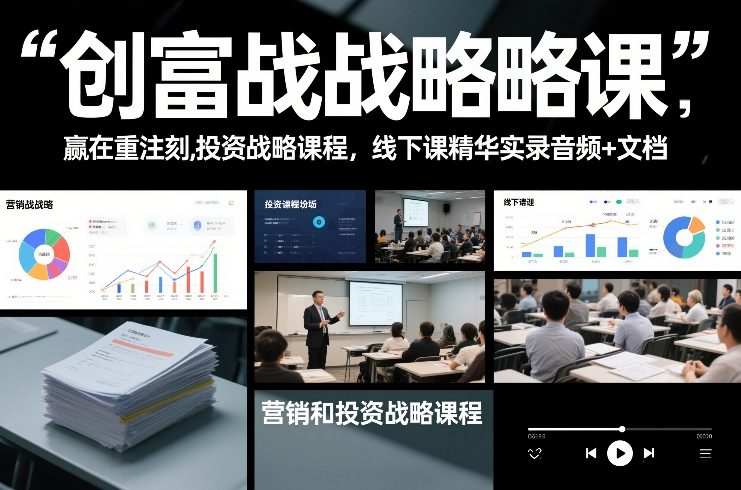 创富战略课，赢在重注时刻，营销和投资战略课程，线下课精华实录音频+文档-聚星云网创