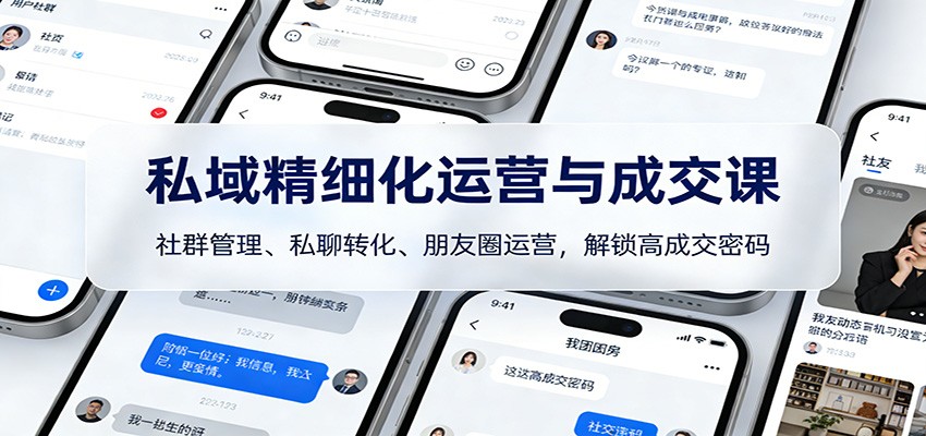私域精细化运营与成交课：社群管理、私聊转化、朋友圈运营，解锁高成交密码-聚星云网创
