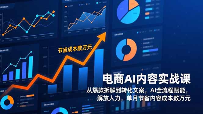 电商AI内容实战课，从爆款拆解到转化文案，AI全流程赋能，解放人力，单月节省内容成本数万元-聚星云网创