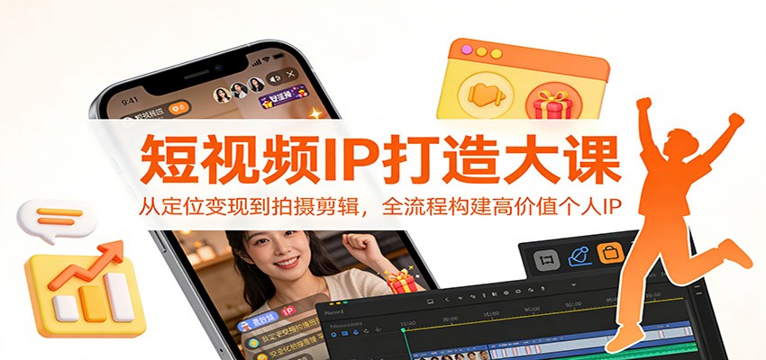 短视频IP打造大课：从定位变现到拍摄剪辑，全流程构建高价值个人IP-聚星云网创