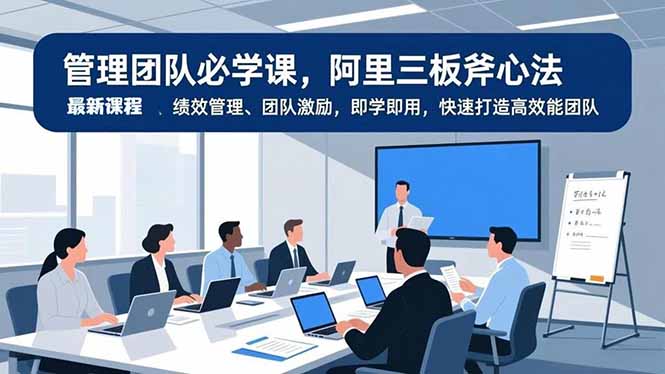 管理团队必学课，阿里三板斧心法、绩效管理、团队激励，即学即用，快速打造高效能团队-聚星云网创