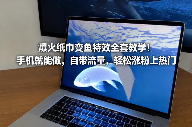 爆火纸巾变鱼特效全套教学！手机就能做，自带流量，轻松涨粉上热门-聚星云网创