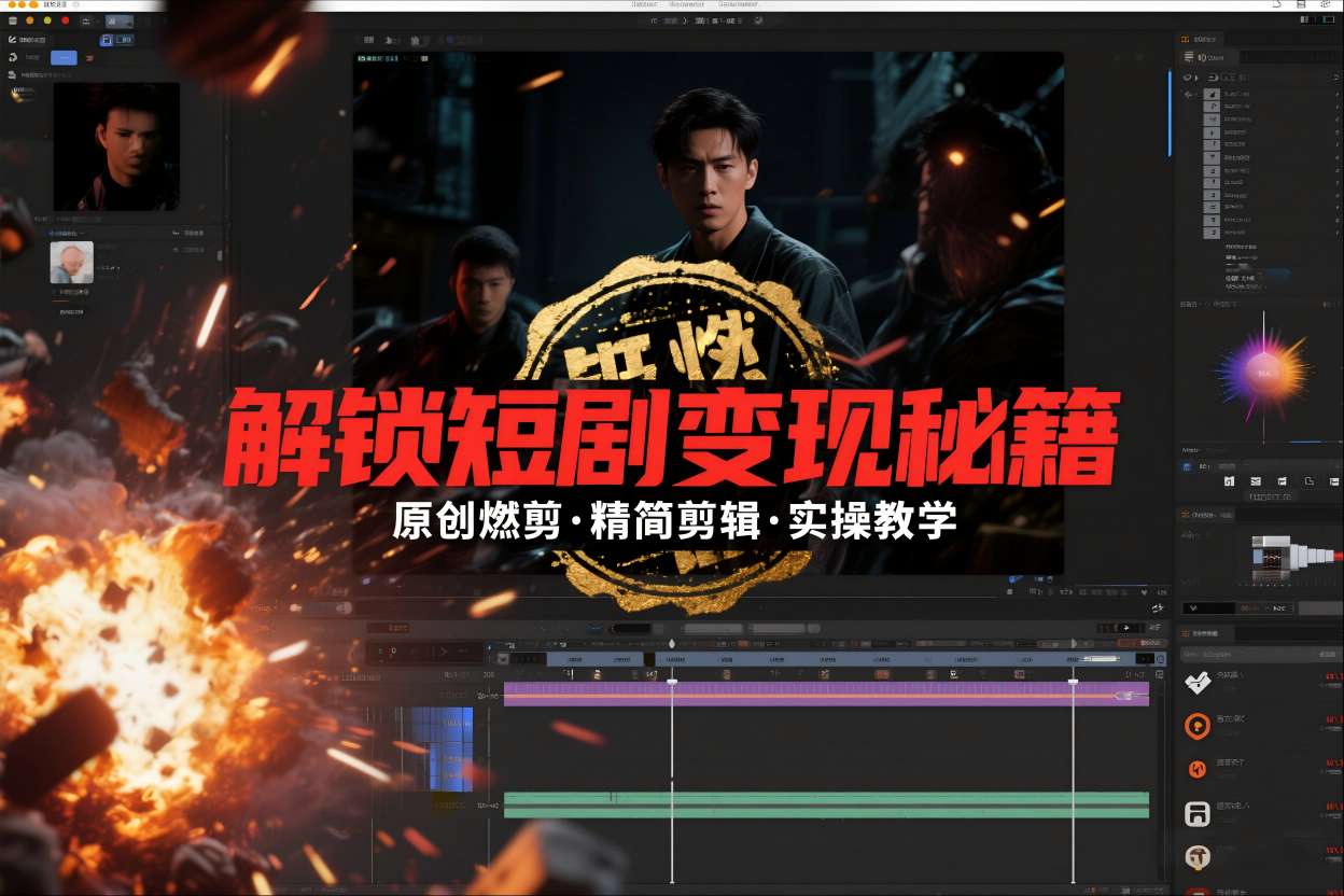 短剧拉新之原创燃剪精简剪辑实操课，解锁短剧变现秘籍-聚星云网创