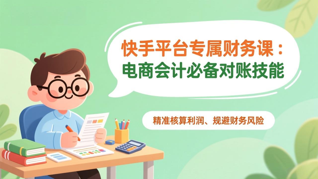 快手平台专属财务课：电商会计必备对账技能，精准核算利润、规避财务风险-聚星云网创