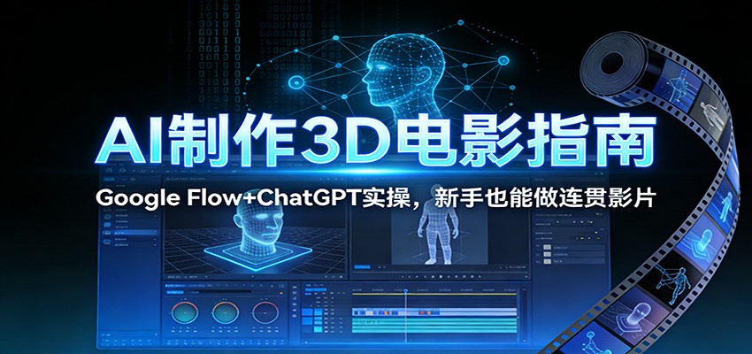 AI制作3D电影指南：Google Flow+ChatGPT实操，新手也能做连贯影片-聚星云网创