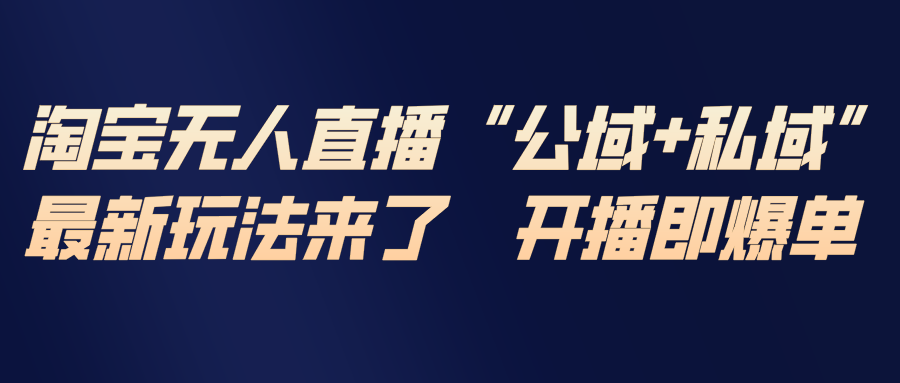 淘宝无人直播最新玩法，包含私域和公域两种玩法-聚星云网创