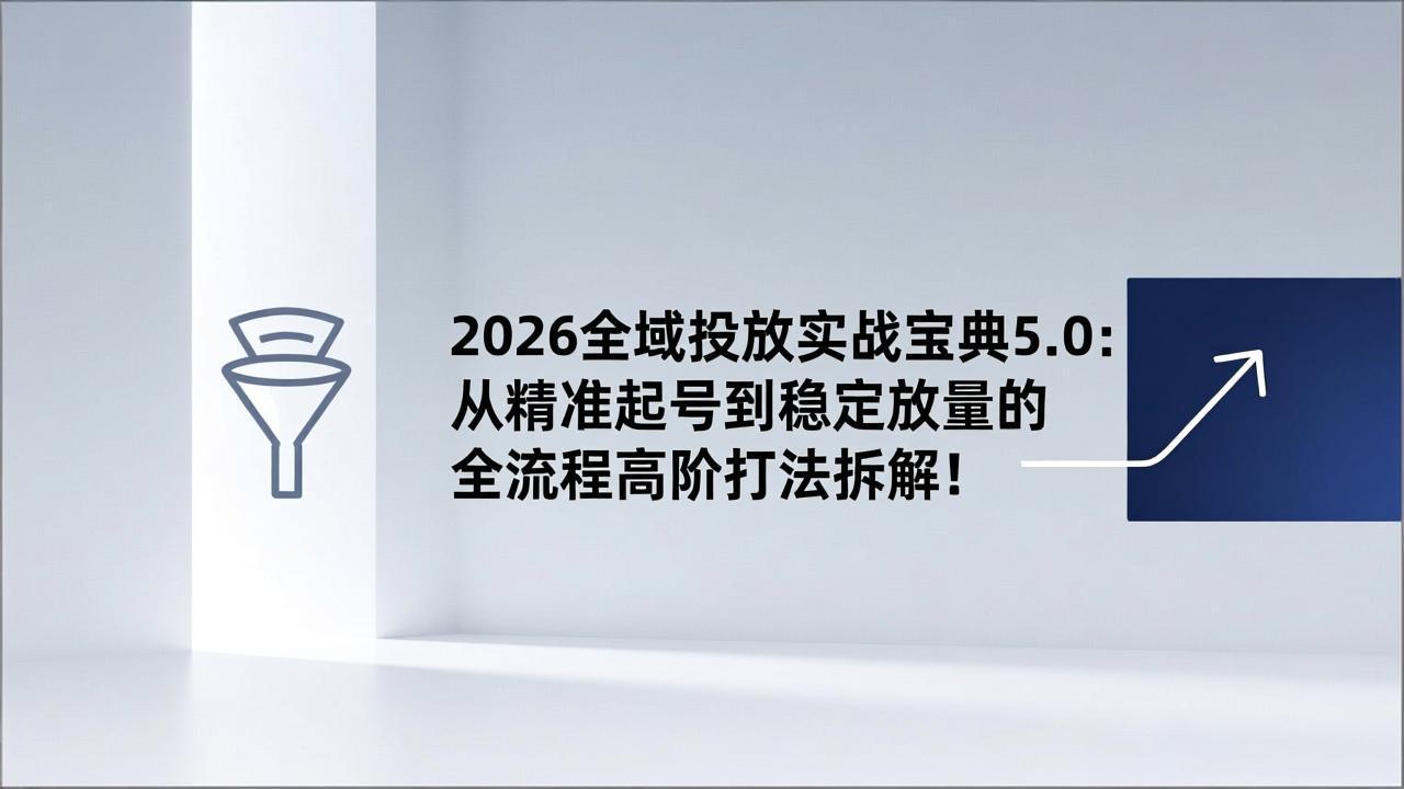 2026全域投放实战宝典5.0：从精准起号到稳定放量的全流程高阶打法拆解！-聚星云网创