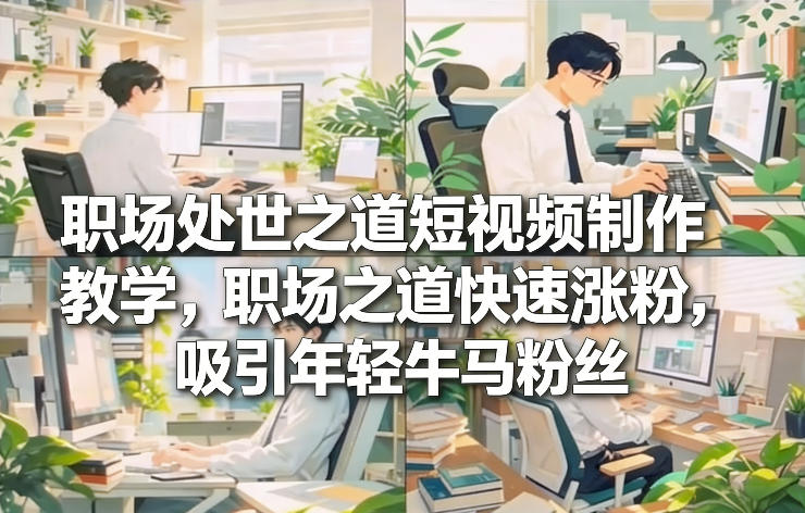 职场处世之道短视频制作教学，职场之道快速涨粉，吸引年轻牛马粉丝-聚星云网创