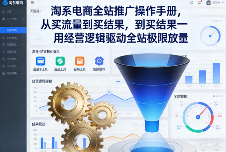 淘系电商全站推广操作手册，从买流量到买结果一用经营逻辑驱动全站极限放量-聚星云网创
