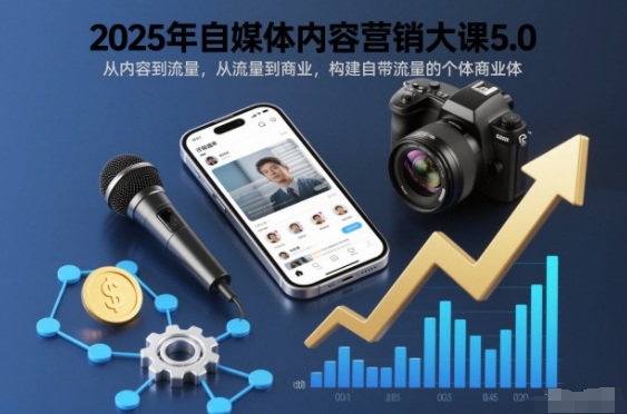 2025年自媒体内容营销大课5.0，从内容到流量，从流量到商业，构建自带流量的个体商业体-聚星云网创