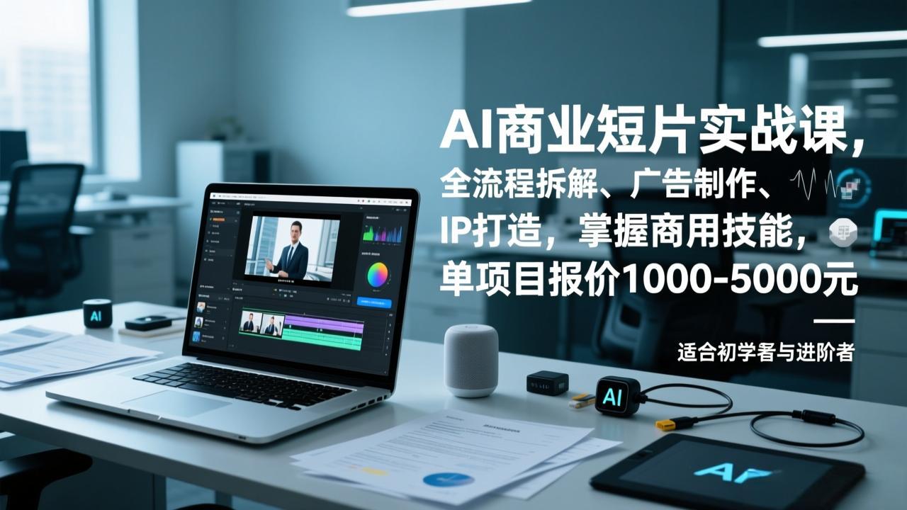 AI商业短片实战课，全流程拆解、广告制作、IP打造，掌握商用技能，单项目报价1000-5000元-聚星云网创