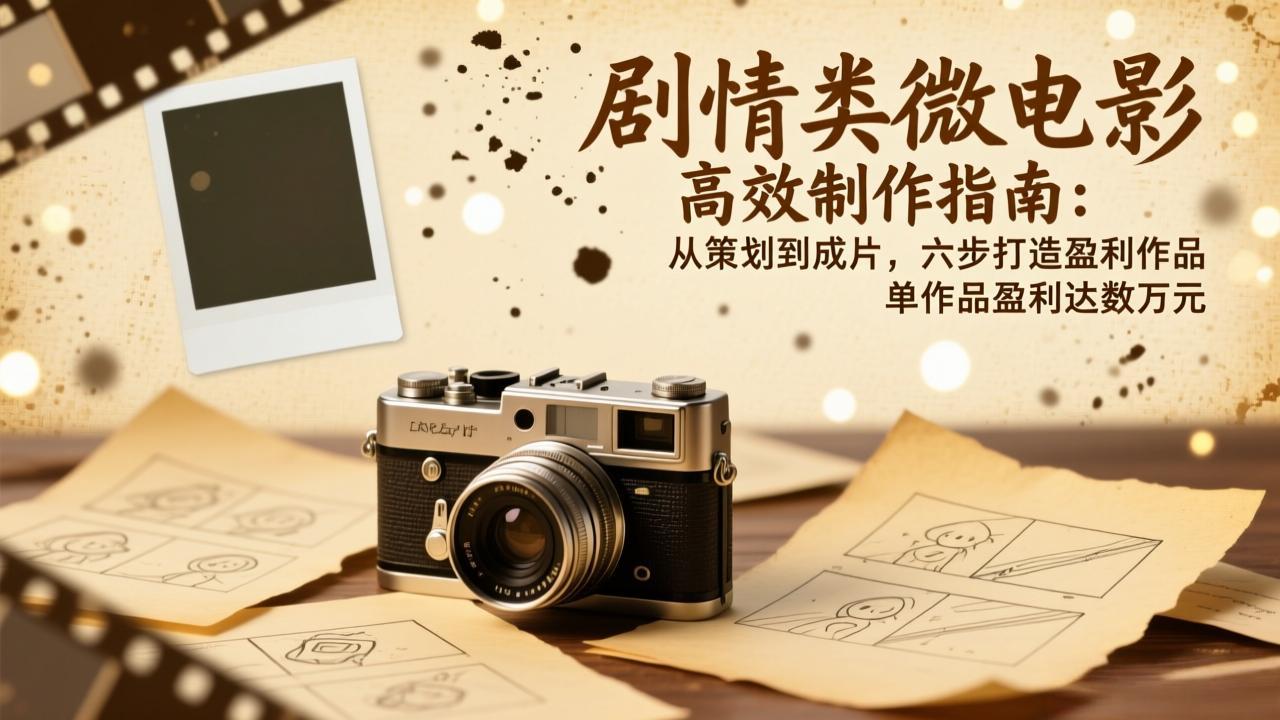 剧情类微电影高效制作指南：从策划到成片，六步打造盈利作品，单作品盈利达数万元-聚星云网创
