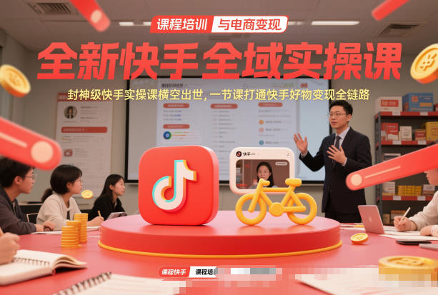 全新快手全域实操课，封神级快手实操课横空出世，一节课打通快手好物变现全链路-聚星云网创