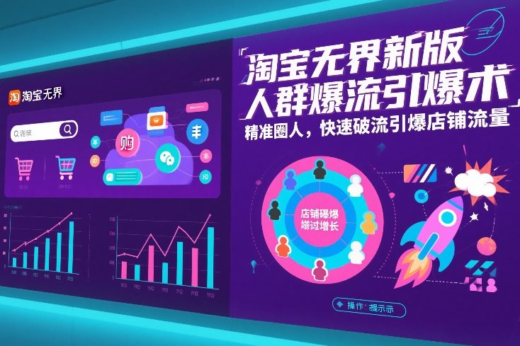 淘宝无界新版人群爆流引爆术，精准圈人，快速破流引爆店铺流量-聚星云网创