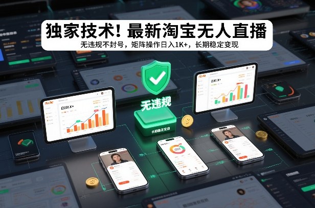 独家技术！最新淘宝无人直播：无违规不封号，矩阵操作日入1K+，长期稳定变现【揭秘】-聚星云网创