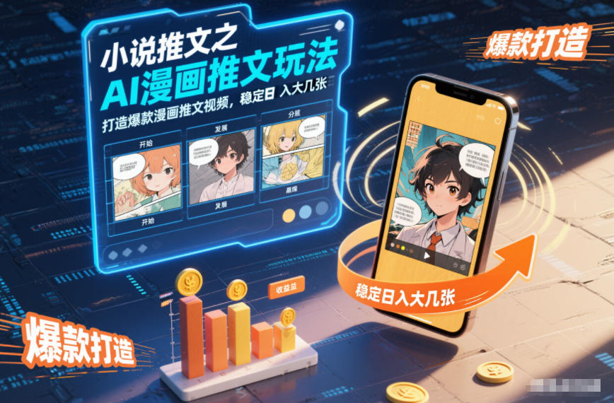 小说推文之AI漫画推文玩法，打造爆款漫画推文视频，稳定日入大几张-聚星云网创