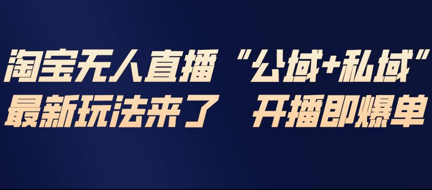 淘宝无人直播完整教程，公试+私域，最新玩法来了，开播即爆单-聚星云网创