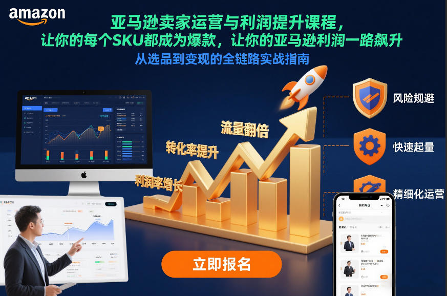 亚马逊卖家运营与利润提升课程，让你的每个SKU都成为爆款，让你的亚马逊利润一路飙升(更新12月)-聚星云网创