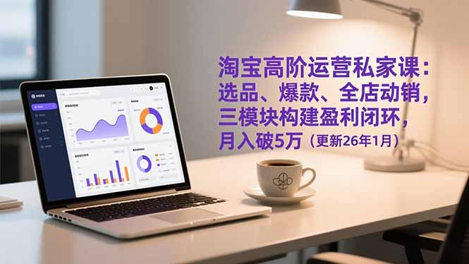 淘宝高阶运营私家课：选品、爆款、全店动销，三模块构建盈利闭环，月入破5万(更新26年1月-聚星云网创