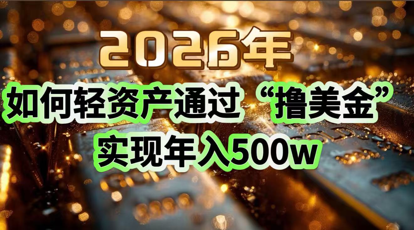 2026年如何轻资产通过“撸美金”实现年入500w-聚星云网创