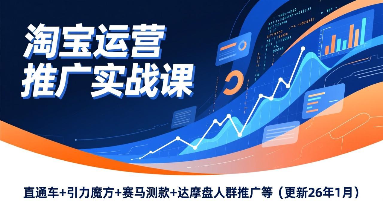 淘宝运营推广实战课，直通车+引力魔方+赛马测款+达摩盘人群推广等(更新26年1月-聚星云网创