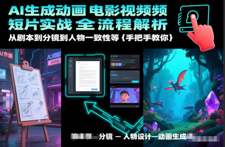 AI生成动画电影视频短片实战全流程解析，从剧本到分镜到人物一致性等手把手教你-聚星云网创