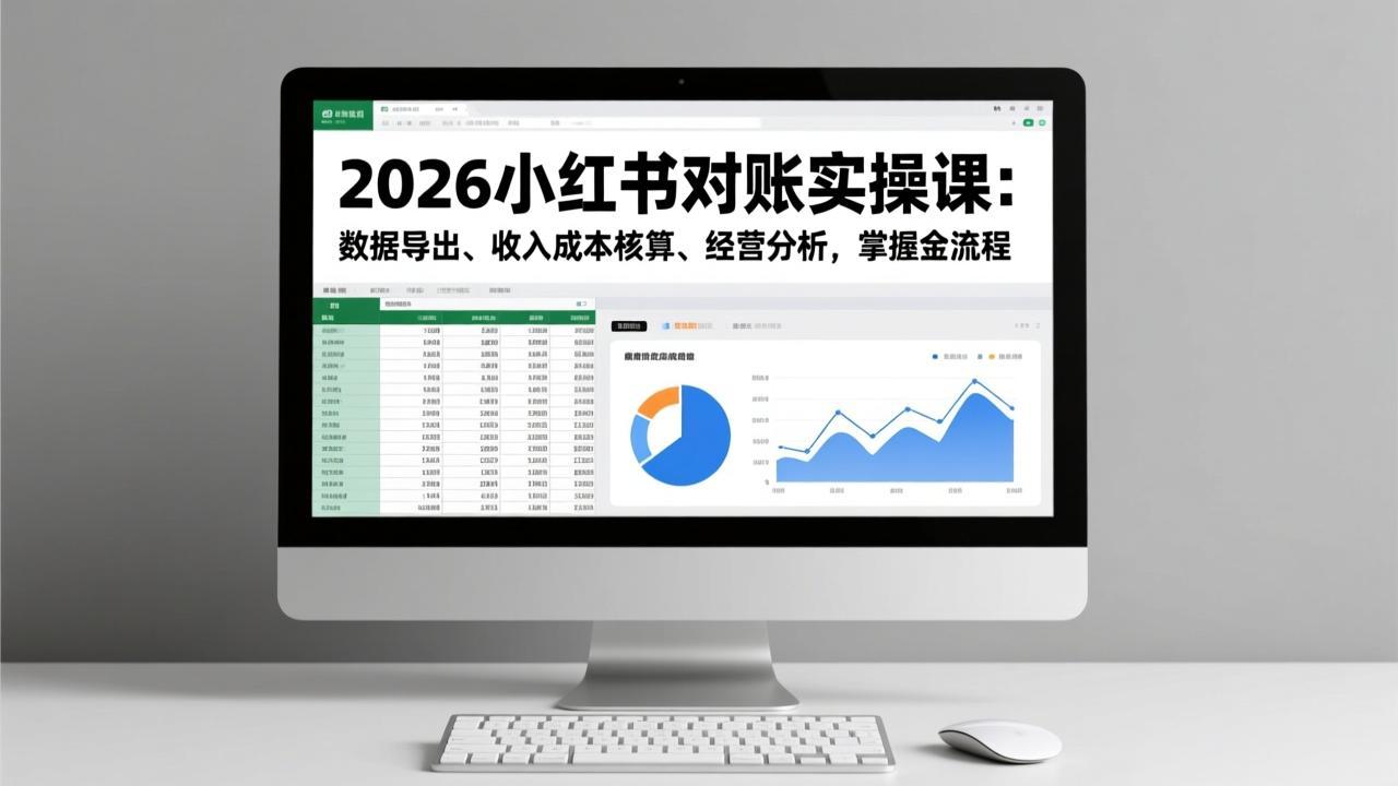 2026小红书对账实操课：数据导出、收入成本核算、经营分析，掌握全流程-聚星云网创