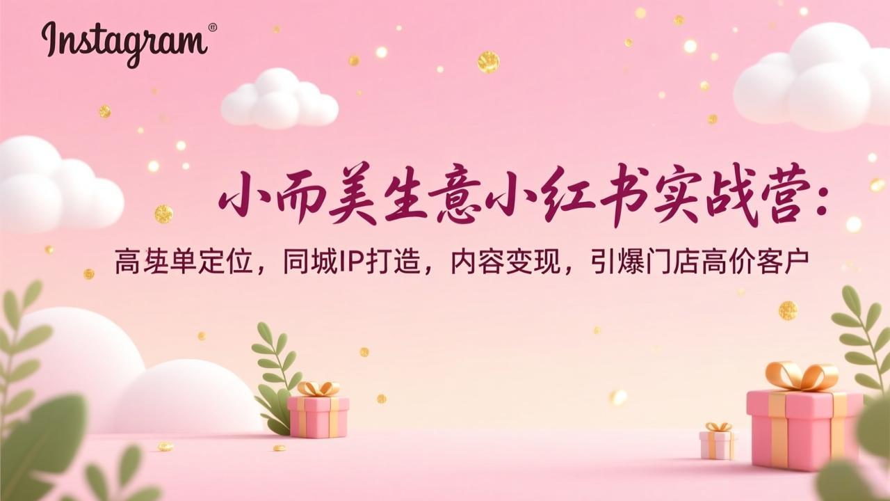 小而美生意小红书实战营：高客单定位，同城IP打造，内容变现，引爆门店高价客户-聚星云网创