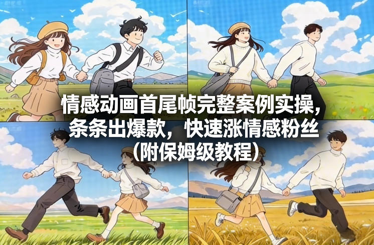 情感动画首尾帧完整案例实操，条条出爆款，快速涨情感粉丝(附保姆级教程)-聚星云网创