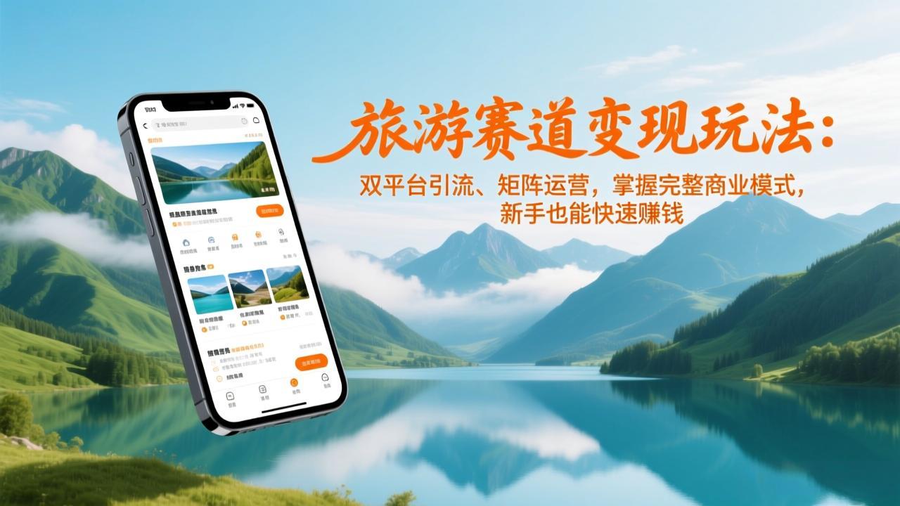 旅游赛道变现玩法：双平台引流、矩阵运营，掌握完整商业模式，新手也能快速赚钱-聚星云网创