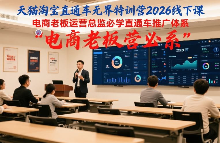 天猫淘宝直通车无界特训营2026线下课，电商老板运营总监必学直通车推广体系-聚星云网创