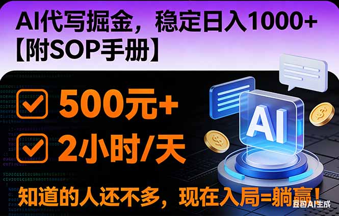 2026风口项目,AI代写掘金，稳定日入1000+，掌握核心技能【附SOP手册】-聚星云网创