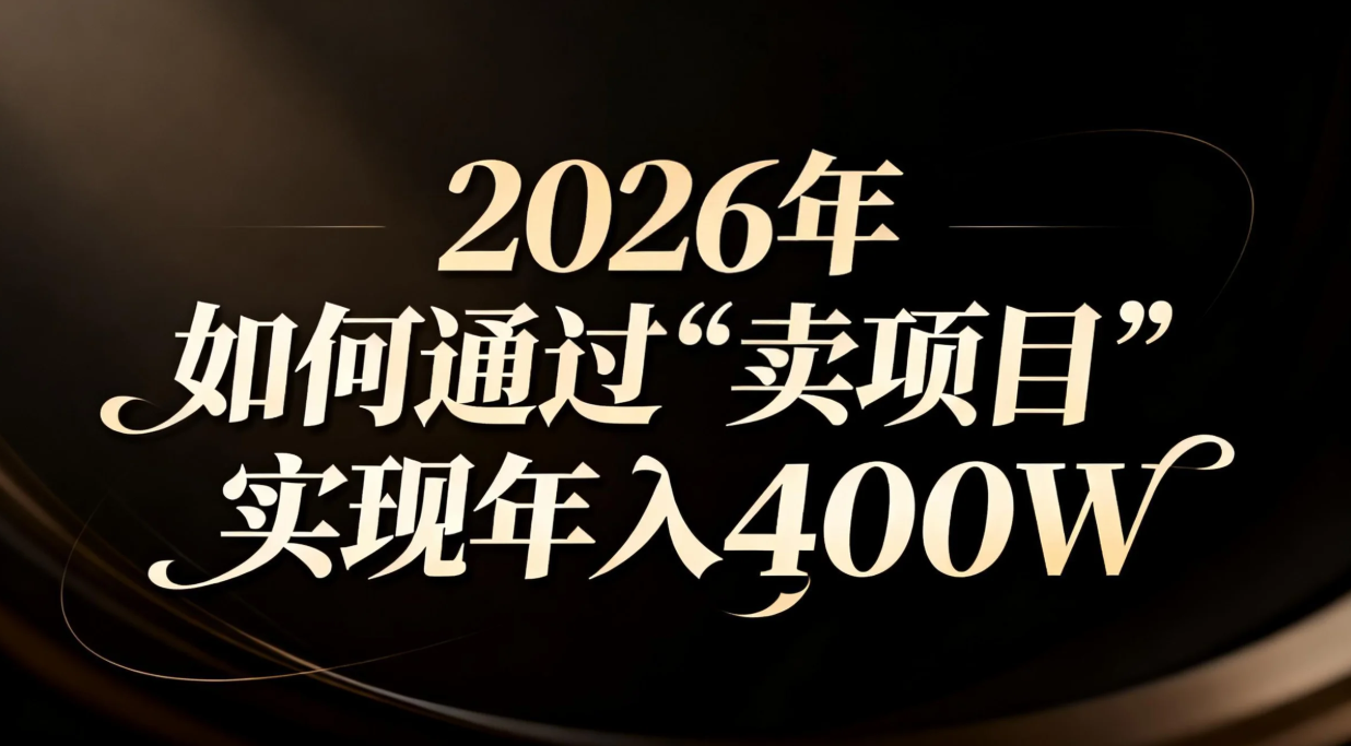2026年如何通过“卖项目”实现年入百万-聚星云网创