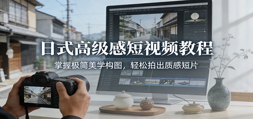 日式高级感短视频教程：掌握极简美学构图，轻松拍出质感短片-聚星云网创