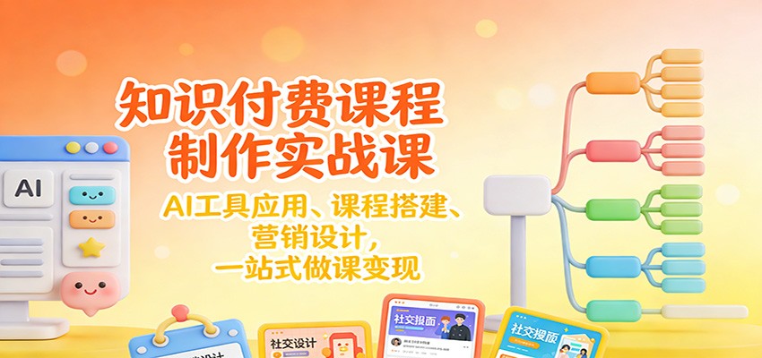 知识付费课程制作实战课：AI工具应用 、课程搭建、营销设计，一站式做课变现-聚星云网创