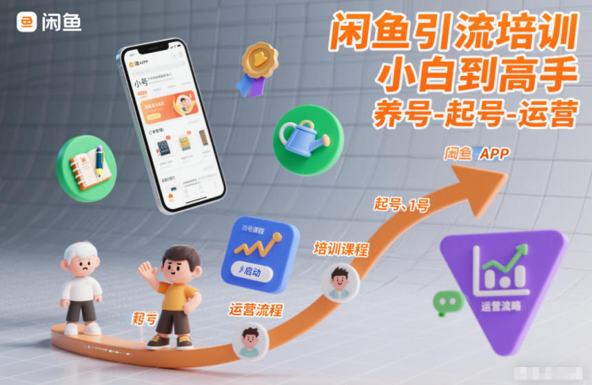 闲鱼引流培训，小白到高手，养号-起号-运营-聚星云网创