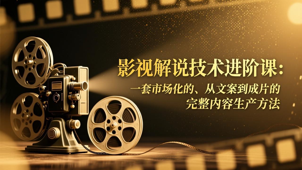 影视解说技术进阶课：一套市场化的、从文案到成片的完整内容生产方法-聚星云网创