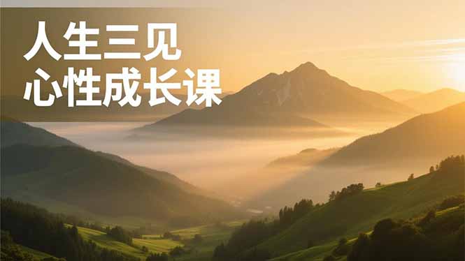 人生三见心性成长课，见天地众生自己，搞透人性安顿身心，活出清晰自我，内在富足无价-聚星云网创