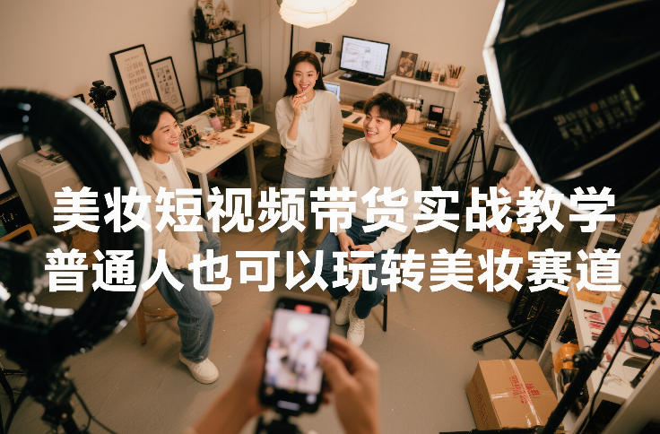 美妆短视频带货实战教学，普通人也可以玩转美妆赛道-聚星云网创
