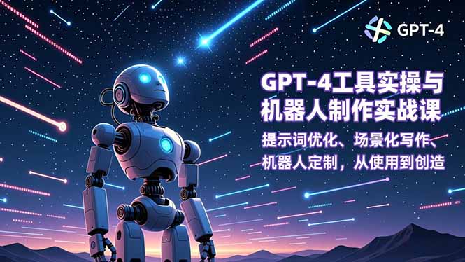GPT-4工具实操与机器人制作实战课：提示词优化、场景化写作、机器人定制，从使用到创造-聚星云网创