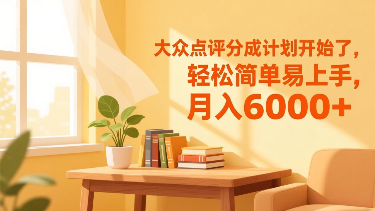 大众点评分成计划开始了，轻松简单易上手，月入6000+-聚星云网创