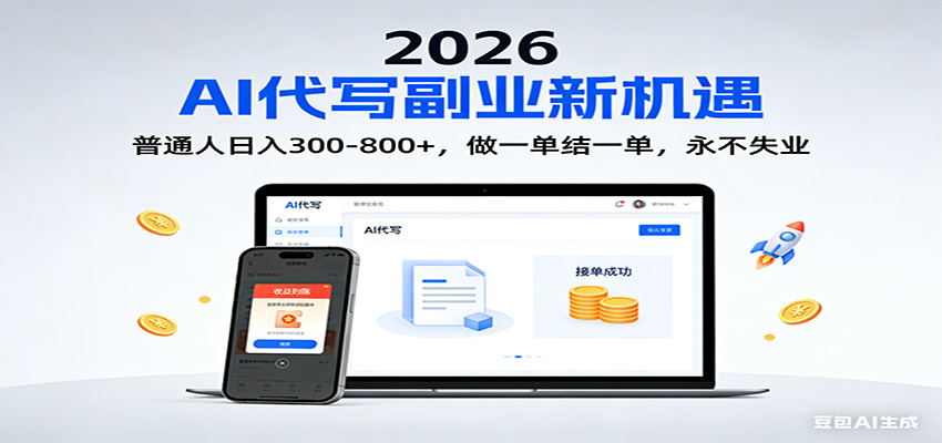 2026 副业首选！AI 代写日入 300-800，普通人0门槛，做一单结一单！-聚星云网创