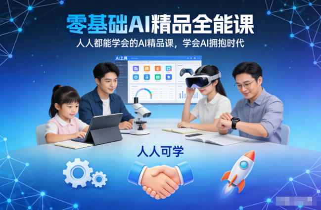 零基础AI精品全能课，人人都能学会的AI精品课，学会AI拥抱时代-聚星云网创