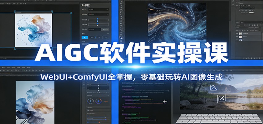 AIGC软件实操课：WebUI+ComfyUI全掌握，零基础玩转AI图像生成-聚星云网创