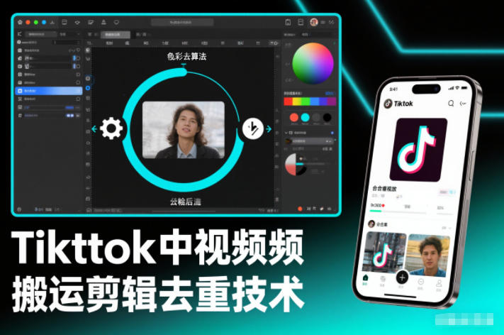 Tiktok中视频纯搬运剪辑去重技术，外来技术，自行测试-聚星云网创