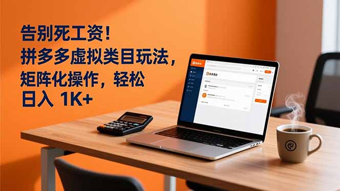 告别死工资！拼多多虚拟类目玩法，矩阵化操作，轻松日入 1K+-聚星云网创
