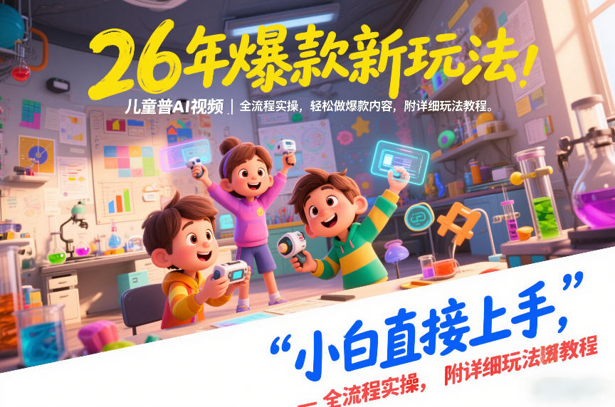 26年爆款新玩法，儿童科普AI视频，全流程实操，轻松做爆款内容，小白直接上手，附详细玩法教程-聚星云网创