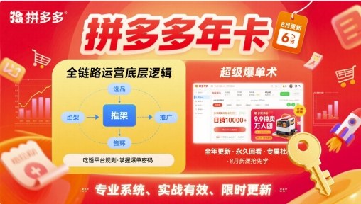 拼多多年卡，拼多多全链路运营底层逻辑，超级爆单术【更新26年1月】-聚星云网创