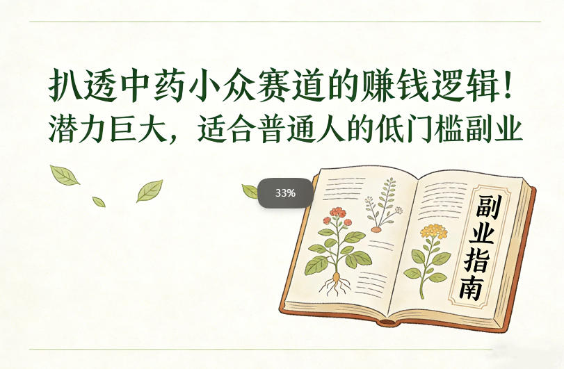 扒透中药小众赛道的賺米逻辑，潜力巨大，适合普通人的低门槛副业-聚星云网创