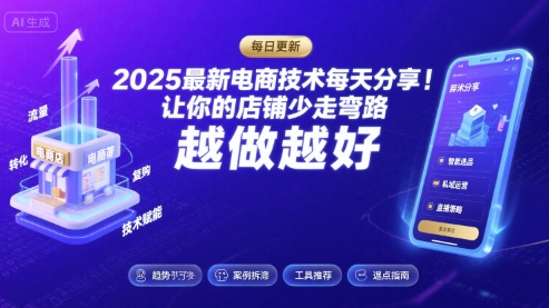 2025最新电商技术每天分享，让你的店铺少走弯路，越做越好(更新26年01月)-聚星云网创